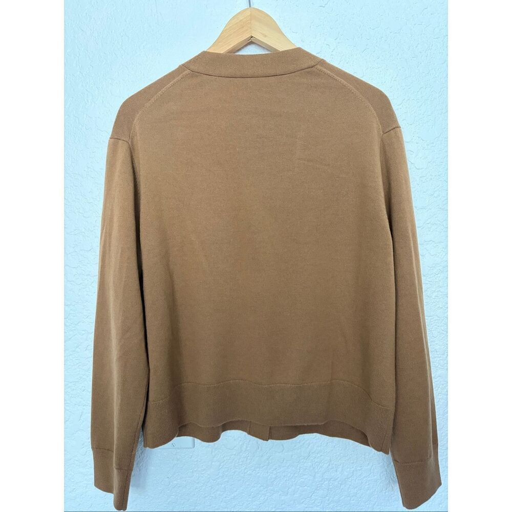 Vince Wool + Cashmere V-Neck Knit High Button Cardigan in Mink Brown Size M - Picture 6 of 12